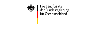 Logo der Schirmherrin der Veranstaltung, der Beauftragten der Bundesregierung für Ostdeutschland.